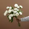 Flor de Peonía Artificial de un Solo Tallo con 4 Cabezas, Más Vendida Transfronteriza, Adorno para Decoración de Bodas y Hogar, Nuevo Modelo de Peonía Artificial en Amazon