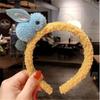 Faixa de cabelo de coelho fofo de celebridade da Internet estilo coreano Faixa de cabelo Grampo de cabelo Acessórios para cabelo Faixa de cabeça infantil Faixa de borracha Pelúcia Tridimensional
