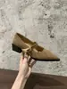 Zapatos planos elegantes de tacón grueso y punta fina estilo francés para mujer, nueva colección primavera/otoño 2025, perfectos con vestidos, zapatos Mary Jane de una tira para la noche