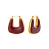 Nuevos Pendientes Geométricos de Goteo de Esmalte Retro Francés de Gama Alta, Lujo Ligero, Gama Alta, Estilo Fresco, Pendientes Extremadamente Simples, Pendientes