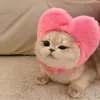 Bonito sombrero de felpa con forma de gato, una cálida cobertura para la cabeza para gatos y perros, un sombrero decorativo y peculiar para mascotas, perfecto como accesorio para fotos