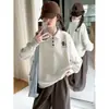 Conjunto de Sudadera para Niñas Primavera y Otoño 2026 Nuevo Elegante Talla Mediana y Grande Niñas Top Cuello Polo Pantalones Casuales Conjunto de Dos Piezas