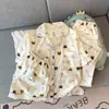 Pijama con Almohadillas para el Pecho para Mujer, Estilo Primavera y Verano, Se Puede Usar Afuera, Conjunto de Ropa de Casa de Tres Piezas Holgado con Almohadillas Fijas en el Pecho