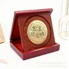 Pastel Shuibei Fortuna Dorada con Adornos de Lingote de Oro, Empaque de Caja de Madera, Regalos de Negocio para Inauguraciones, Mudanzas, Festivales