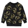 Suéter de punto de algodón rizado para niños y niñas, manga larga, suéter de dibujos animados, nuevo otoño, marca de estilo europeo y americano, ropa para niños