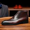 Botines Chelsea para hombre estilo británico de cuero puntiagudos de corte bajo botines para hombre botas de cuero para hombre estilo coreano para combinar con todo botas Martin de caña alta para hombre moda masculina