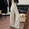 Calça de terno feminina estilo coreano, relaxada e casual, para primavera e outono