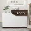 Balcão de caixa moderno e simples para lojas de roupas, mesa de bar, balcão de caixa, pequeno balcão, balcão de recepção para salão de beleza