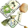 Etiquetas personalizadas para el Festival del Bote del Dragón, tarjetas de agradecimiento y bendición escritas a mano para empresas, logo para caja de regalo de zongzi, y tarjetas de instrucciones de alimentos