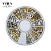 Caja de brocas para uñas transfronterizas, joyería para uñas DIY, 6 cm, 12 remaches de clavos de nido de metal, disco de cobre