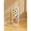 Rack de Armazenamento de Basquete de Chão Prateleira de Armazenamento de Futebol Equipamento Esportivo Indoor Infantil Bolas Cesta de Armazenamento Dobrável para Casa
