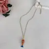 Colar Pingente Peixe Esmaltado Gota de Óleo Venda Quente Transfronteiriça Luxo Leve Design de Ponta Colar Feminino Nicho Personalizado