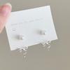 Aretes de perlas con aguja 925 para mujer, colgantes en la parte trasera, estilo ins, nuevo estilo caliente, modernos, lisos, circulares, nicho, aros para la oreja, venta al por mayor