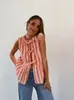 2024 Nuevo Top Cardigan Rayado de Mujer Transfronterizo Europeo y Americano Amazon Chaleco Holgado Moda Casual