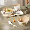 Plato para Cena de Capibara Vajilla Infantil Plato Dividido Tazón para Comida Complementaria Taza de Agua Infantil Resistente a Caídas Tazón para Comer Grado Alimenticio