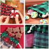 Novo Natal xadrez saco de algodão janela cordão espartilho saco de doces de Natal Natal xadrez de algodão espartilho bolso
