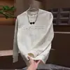 Nueva sudadera con estampado de letras y degradado para otoño e invierno para hombre, sencilla y moderna, de cuello redondo, versátil camisa básica casual de manga larga