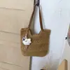 Bolso de Mano de Gran Capacidad Bolso de Hombro Único para Mujer Diseño de Nicho Bolsa de Playa para Vacaciones de Playa Bolso Tote Tejido de Paja para Viajes Diarios