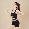 Ropa de yoga a juego secado rápido traje interior deportivo cintura alta levantamiento de glúteos pantalones de durazno correr fitness sujetador deportivo a prueba de impactos