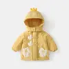 2025 Nova Jaqueta Corta-Vento Infantil Acolchoada para Bebê Outono e Inverno Jaqueta Pão com Capuz Moda Quente Roupas para Bebês