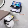 Caja de Papel Higiénico Rollo Soporte de Tejido Estante de Almacenamiento para Colocar Tubo de Papel Almacenamiento Hogar Inodoro Colgante de Pared sin Perforaciones