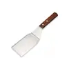 Espátula de Acero Inoxidable con Mango de Madera de Tres Caras de Venta Caliente Transfronteriza, Espátula Inclinada para Cocinar, Espátula para Teppanyaki, Espátula para Freír, Espátula para Bistec, Espátula para Pizza
