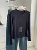 Camisa Base de Tencel y Lana con Diseño Patchwork de Borde Deshilachado a la Moda de Otoño para Mujer, Camiseta Ligera Transpirable de Manga Larga Abrigo para la Piel