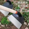 Enxada Tradicional Afiada Espessada para Uso Transfronteiriço no Exterior, Adequada para Plantar Vegetais, Cavar Terra e Limpar Terreno, com uma Lâmina de Serra de Aço para Uso Agrícola, Enxada Forjada para Cavar