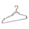 Cabide Transparente de Acrílico Estilo Ins com Glitter e Pó Dourado, Cabide de Cristal para Uso em Lojas de Roupas, Cabide para Secar Roupas