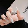 Serie Zircón Rosa Dulce Súper Flash Hada Diamante Completo Anillo Abierto Diseño Nicho Lazo Moda Anillo de Dedo