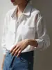 Camisa Branca de Algodão e Linho de Manga Longa Feminina Protetor Solar Top Primavera e Verão 2025 Estilo Coreano Preguiçosa Solta Casual Camisa Jaqueta