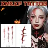 Tatuagens Adesivas de Cicatriz para Halloween Maquiagem Adesivos para Rosto para Homens e Mulheres Maquiagem de Terror Manchas Falsas de Sangue Cicatrizes À Prova d'Água e Duradouras
