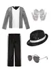 Disfraz de Jackson para niños, atuendo de superestrella de Halloween, disfraz de claqué rock and roll MJ, cosplay