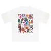 Coleção de verão de desenhos animados americanos com estampa gráfica, humor negro, casual, unissex, tendência, camiseta de manga curta para homens, mulheres e casais