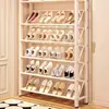Sapateira ultrafina multi-camadas para entrada de casa, armário de sapatos pequeno e estreito, prateleira de armazenamento, dormitório, pequeno e simples, artefato de armazenamento de sapatos