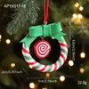 Novos Suprimentos para Decoração de Natal Pingentes Criativos de Doce Vermelho, Branco e Verde Argila Macia Pingentes Artificiais de Pirulito em Estoque