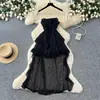 Vestido Tomara que Caia Estampado Estilo Resort Francês para Mulheres, Verão Doce Estilo Princesa com Babados em Camadas, Longo com Aspecto de Fada