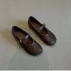 Zapatos planos bajos de estilo francés con correa tejida para mujer, novedad Otoño 2026, antideslizantes, planos, versátiles para el día a día, zapatos Mary Jane para mujer