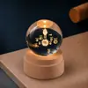 Madera Maciza Bola de Cristal Giratoria Luz de Noche Cielo Estrellado Adorno de Escritorio Creativo Artesanía Temporada de Graduación Regalo Personalizado
