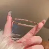Pulsera de Diamantes Micro-incrustados de Lujo Ligero y Sensación de Alta Gama para Mujer, Pulsera Sencilla de Moda de Acero de Titanio que no se Decolora, para Pareja, Combinable con Todo, Primera Joya