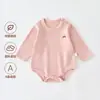 Body de manga larga para bebé, Suéter ajustado para primavera y otoño, Mameluco triangular unisex para bebé, Tejido térmico cálido