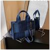 Bolso de Mezclilla con Bloques de Color Transfronterizo para Mujer, Gran Capacidad, Nuevo Bolso Cruzado de Verano 2026, Bolso de Mano Casual, Bolso Tote