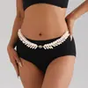 Cadena de Cintura de Concha Tejida a Mano para Playa para Mujer, Cadena Corporal de Cuerda Casual Ajustable Personalizada, Joyería Transfronteriza Europea y Americana