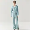 Traje Casual de Cachemir para Mujer Nuevo Versátil de Gofre Estilo Old Money Traje de Punto de Cachemir