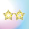 Fábrica de Origen Pendientes de Estrella de Cinco Puntas Completamente Incrustados de Circonita Listos para la Venta al por Mayor Joyería de Cobre Micro-Incrustada Estilo Dama Elegante Cien Torres