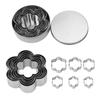 Molde circular de acero inoxidable con forma de flor de amor de cinco estrellas para mousse de pastel, cortador creativo de galletas, 6 piezas para hornear