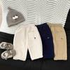 Pantalones para niños y niñas con forro polar, nuevo estilo de invierno, forro polar integrado para niños pequeños, pantalones casuales cálidos gruesos bordados para bebé