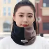 Moderna Bufanda de Cuello Patchwork para Otoño e Invierno, Cálida Cubierta de Cuello de Terciopelo Oly, Doble Capa Engrosada, Sencilla y Elegante, para Exteriores, Unisex, Diseño de Bloques de Color