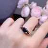 Anillo de Zafiro Natural, Azul Real Fino, Alta Claridad, Piedra Principal de Color Fuego Completo 6X8Mm, Venta Caliente Transfronteriza