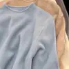 Suéter de una pieza con forro de polar, grueso, suave y cómodo, de cuello alto medio, un tejido de punto versátil y adelgazante de manga larga para otoño e invierno.